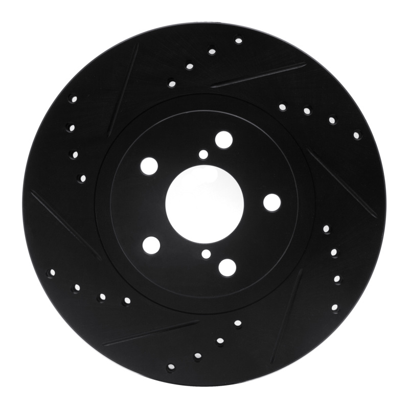 Saab 9-2X Brake Rotor (1) - Front Left - R1 Concepts - Drilled & Slotted - Black - `90-`16